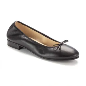 1850 - Black Soft Leather Flats for Teen/Women by London Kids