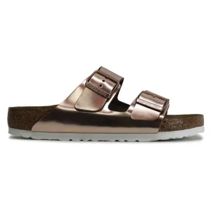 Birkenstock Arizona Metallic Copper Women Leather Soft Footbed Open-Back Sandals - UK 5