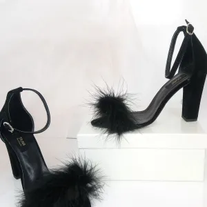 Black Fury Chunky Heels