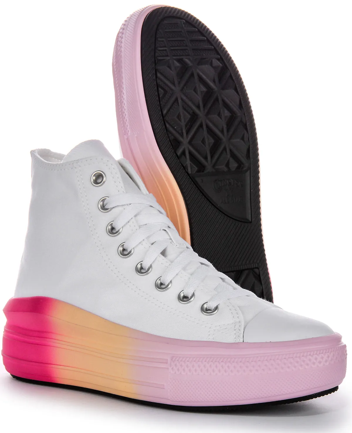 Converse All Star Movie A07372C In White Pink For Junior