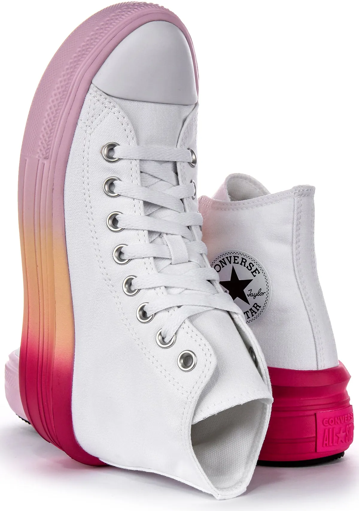 Converse All Star Movie A07372C In White Pink For Junior