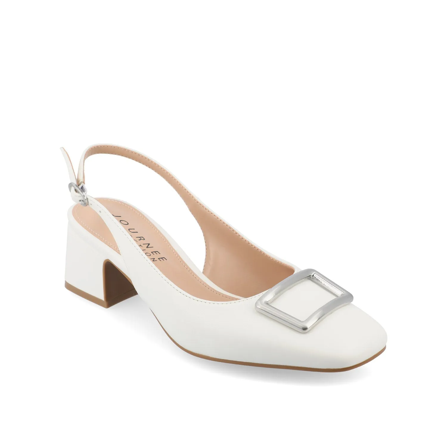 EVERLEE SLINGBACK PUMP HEELS IN FAUX LEATHER