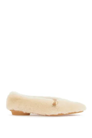 Ferragamo Shearling Ballet Flats