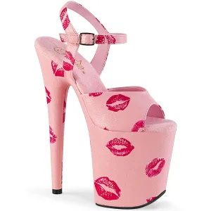 Flamingo-809KISSES Baby Pink Faux Leather, 8" Heels