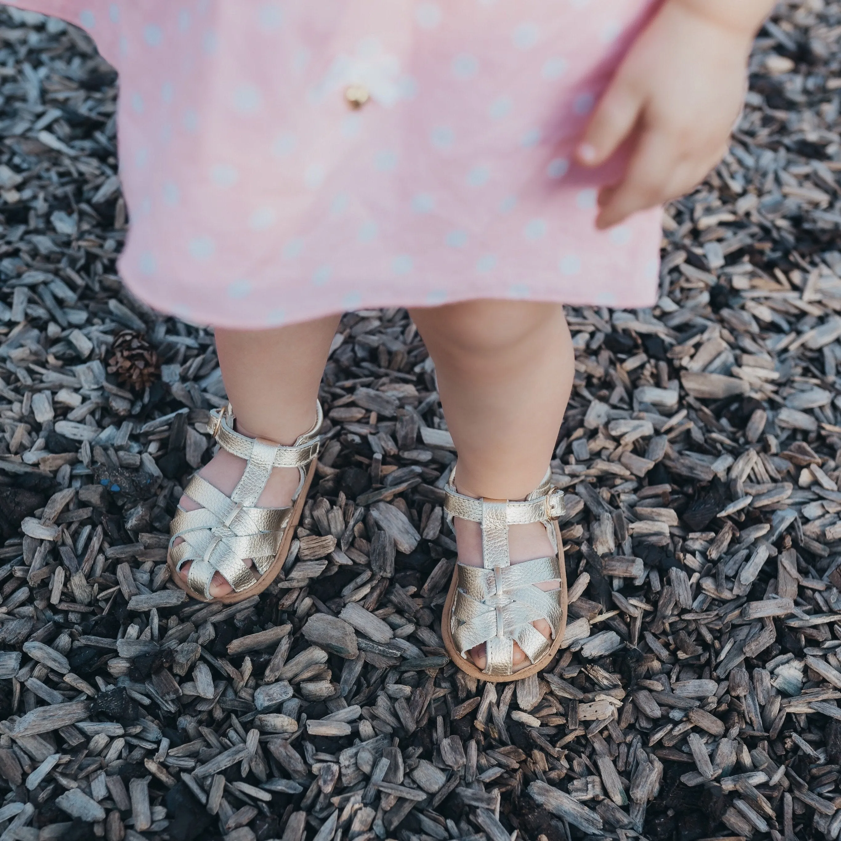 Gold Closed Toe Sandal