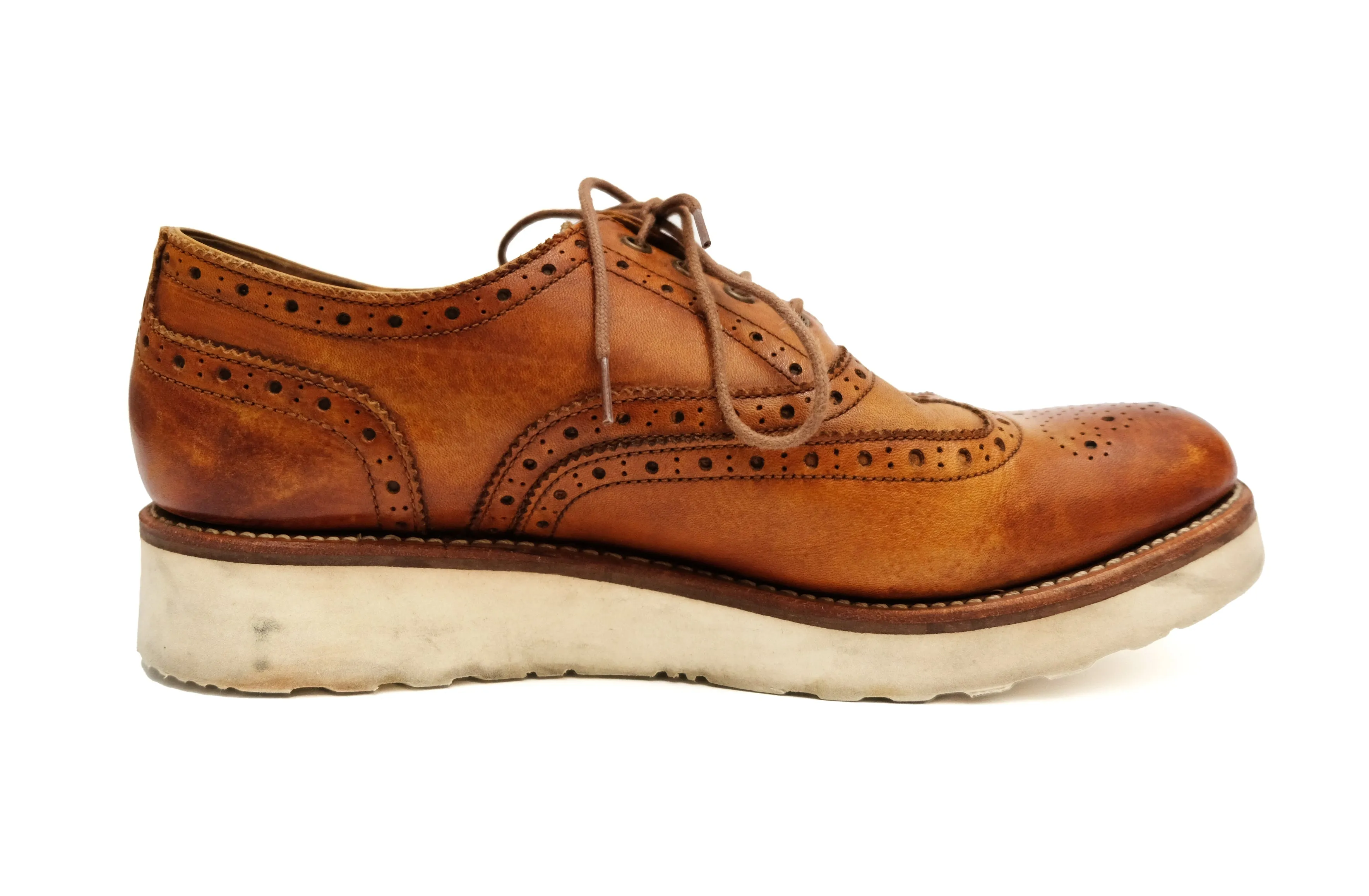 Grenson Emily Lace-up Brogues in Tan Leather, UK8