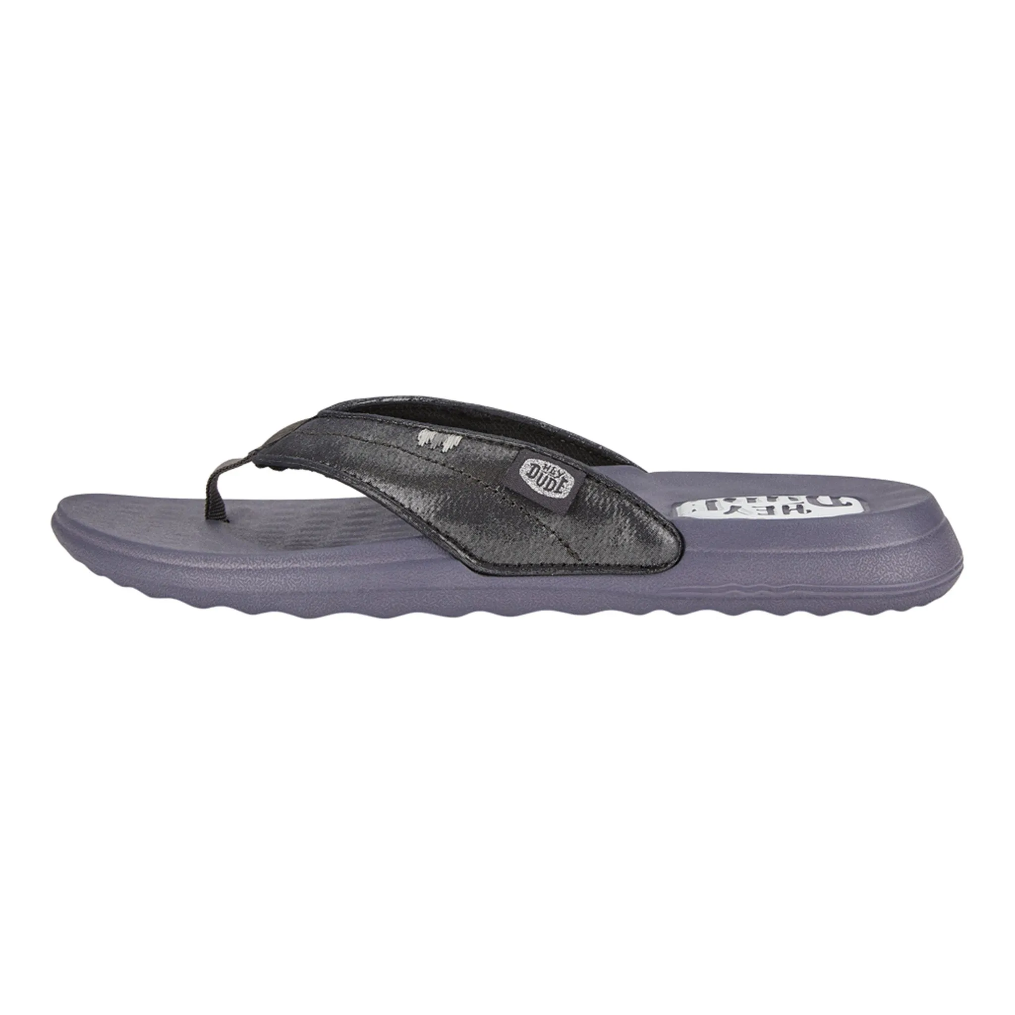 Hey Dude Women's Christi Flip Flop Black Shimmer