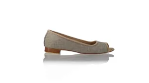 Kate Peeptoe 20mm Ballet - Taupe Linen