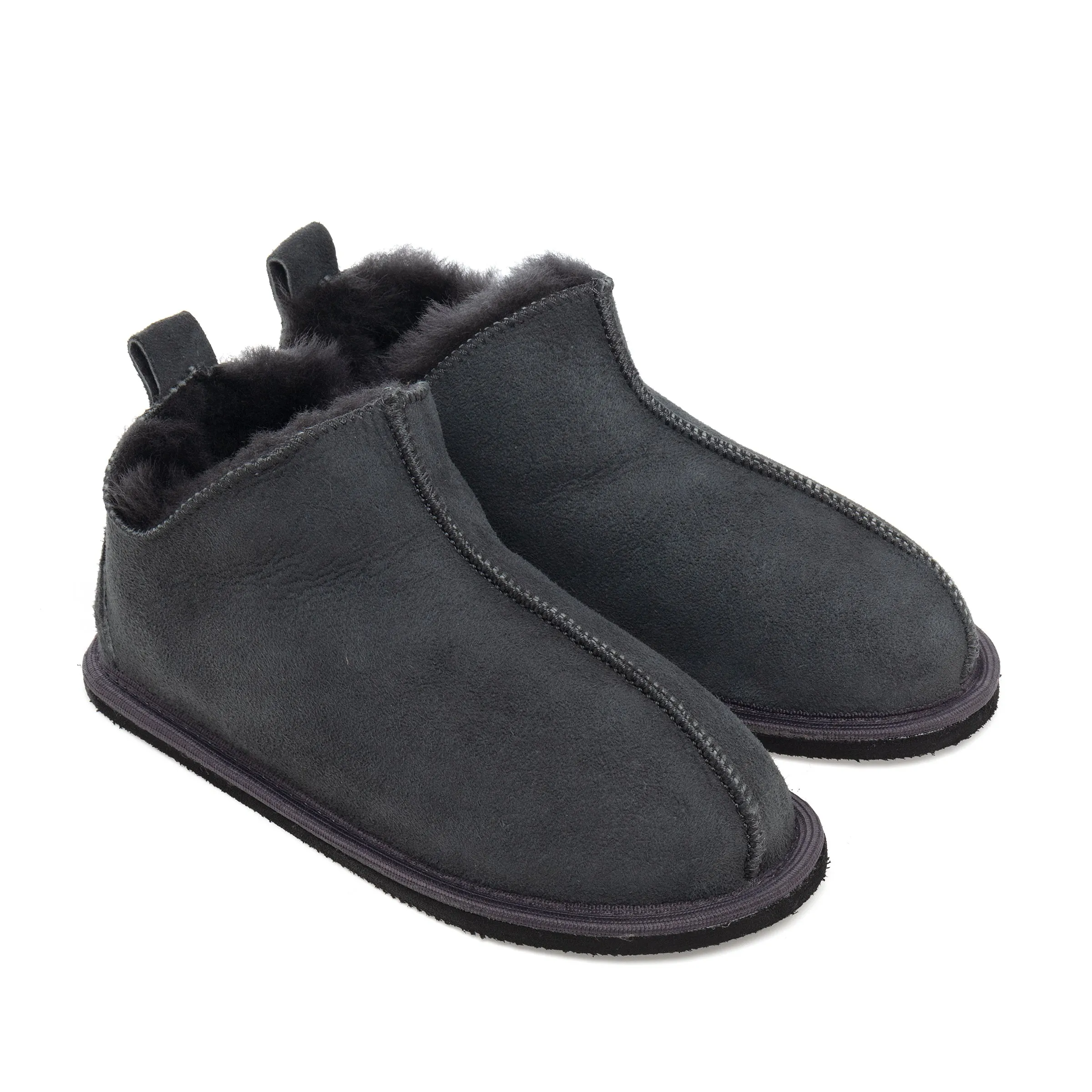 Kids Alpin Sheepskin Slippers - Graphite