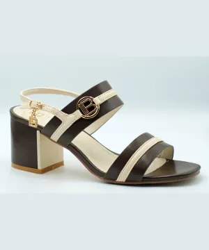 LAURA BIAGIOTTI HEELED SANDALS IN BROWN