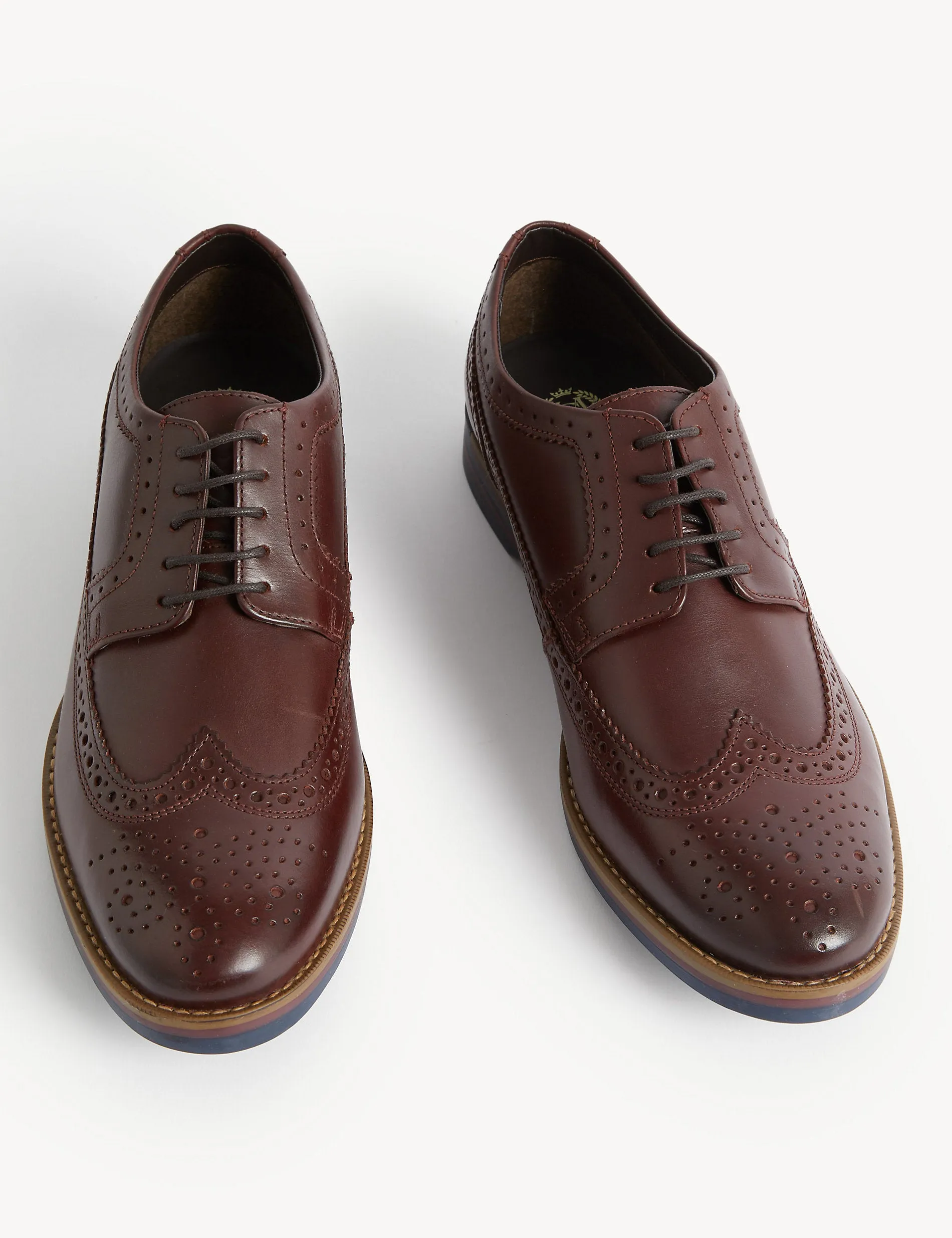 Leather brogues on trisol Marks & Spencer, burgundy