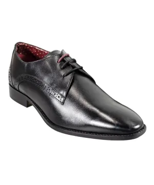 Men's Leather Derby Shoes - JOHN - Black