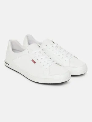 Men's White Solid Shoes