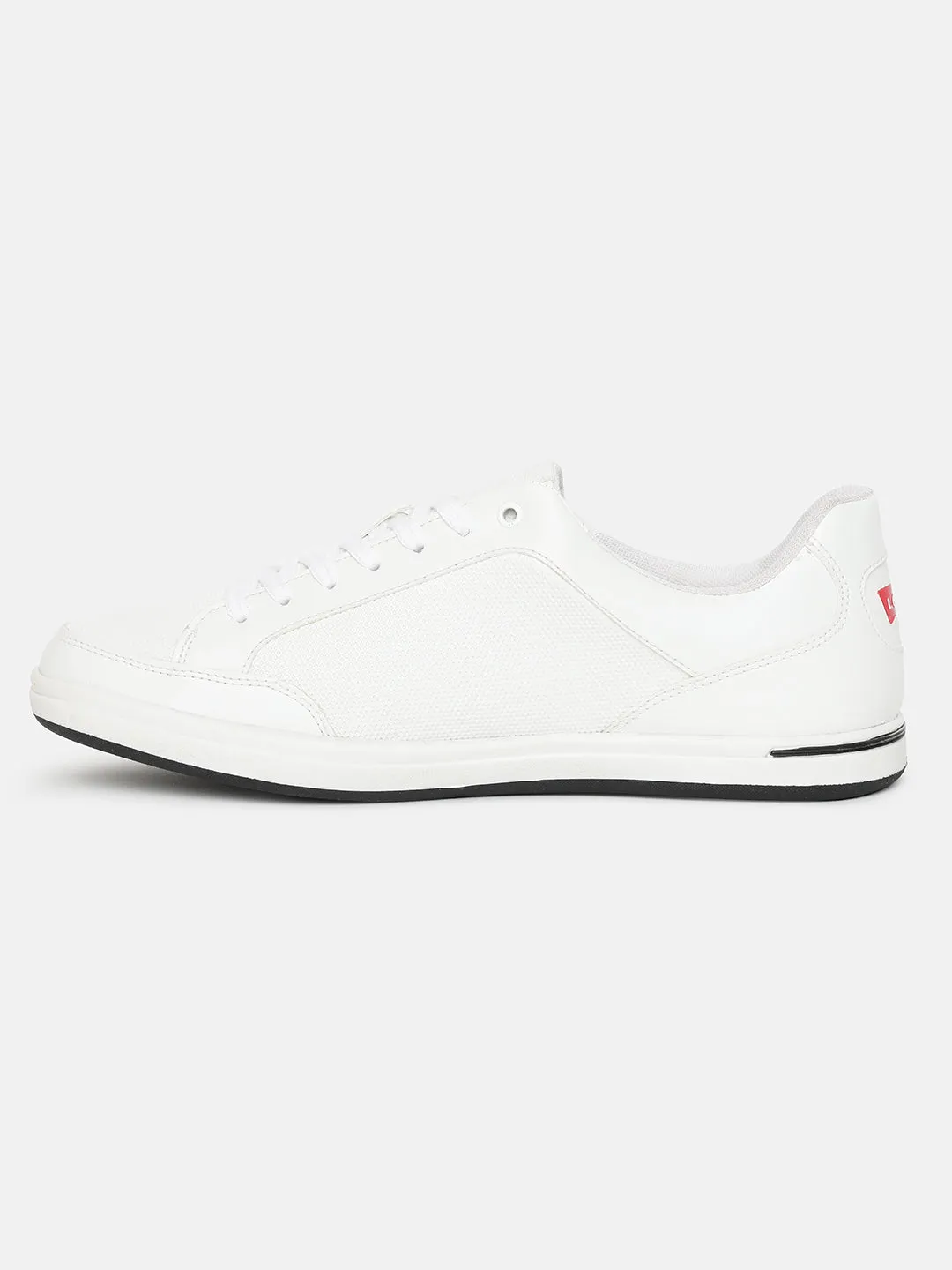 Men's White Solid Shoes