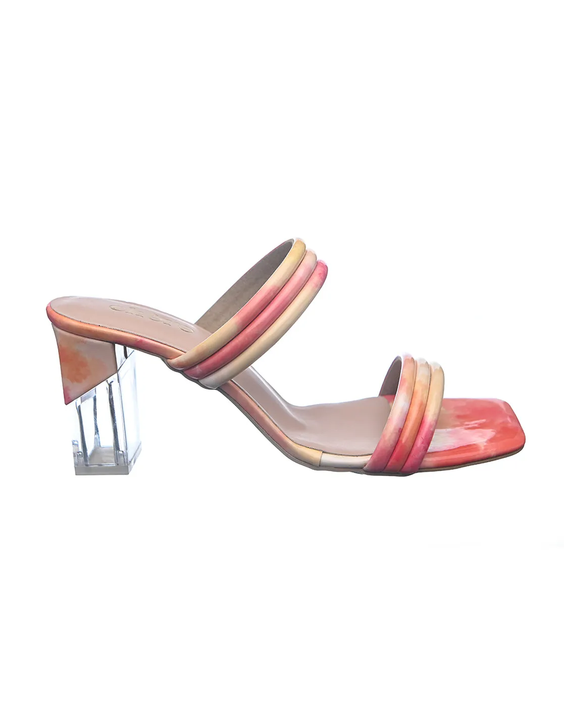 Multicolor Tie Dye Fashionable Block Heels for Women