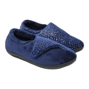 Padders Leaf Navy Slippers