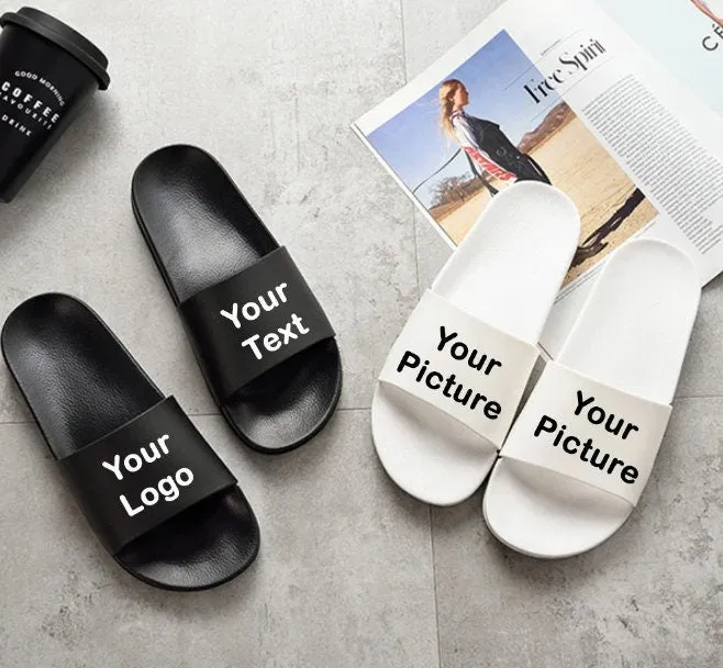 Personalized Slippers - Custom Photo Slippers Gift - Sandals for your Company, Event or Wedding - Custom Slides - Design Your Own Flipflops