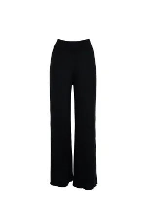 Ribbed Cotton-blend Wide-leg Pants