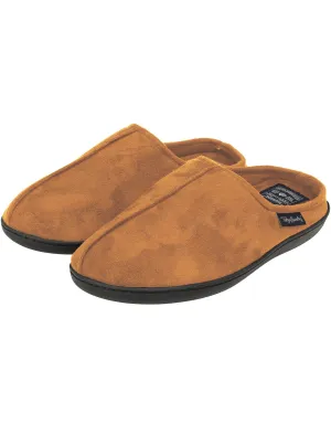 Robertson Fleece Lined Faux Suede Mule Slippers in Tan - Tokyo Laundry