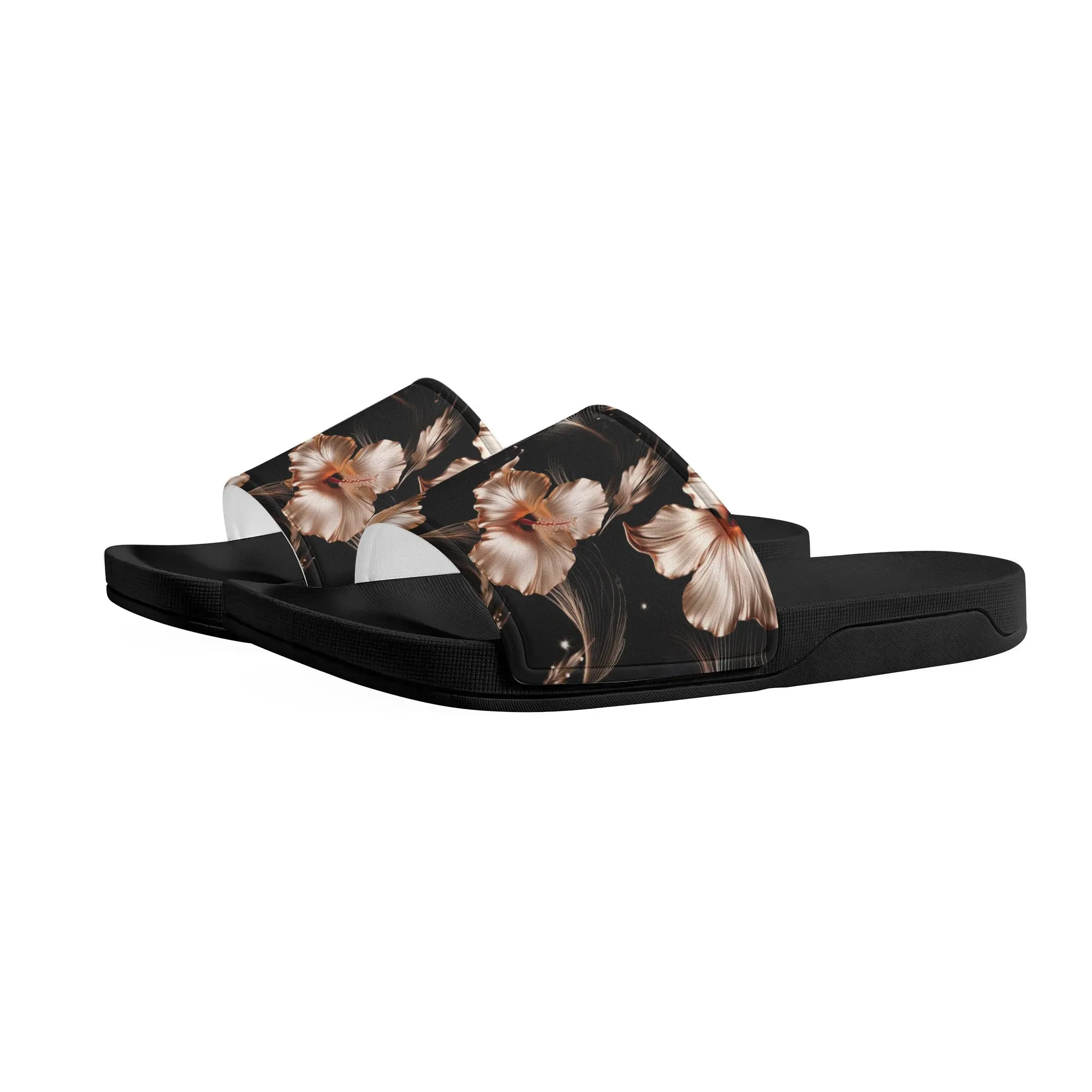 Rose Gold Blooms - Womens Slide Sandals