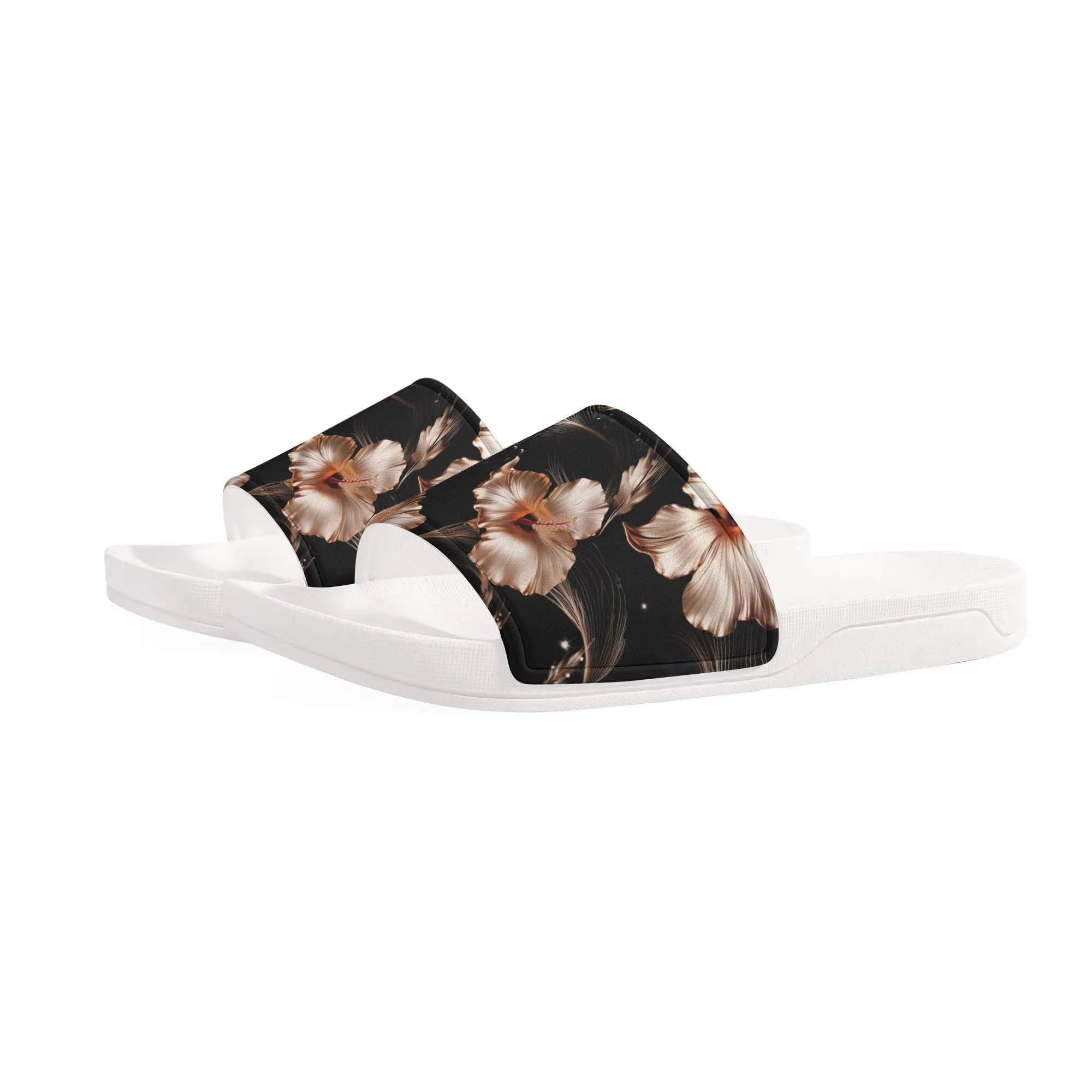 Rose Gold Blooms - Womens Slide Sandals