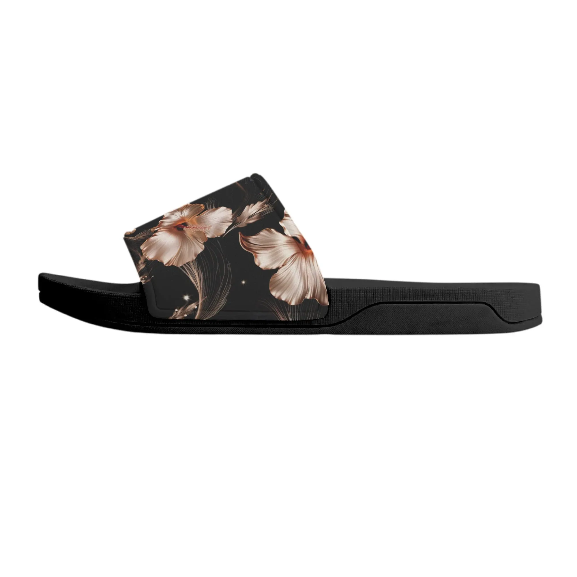 Rose Gold Blooms - Womens Slide Sandals