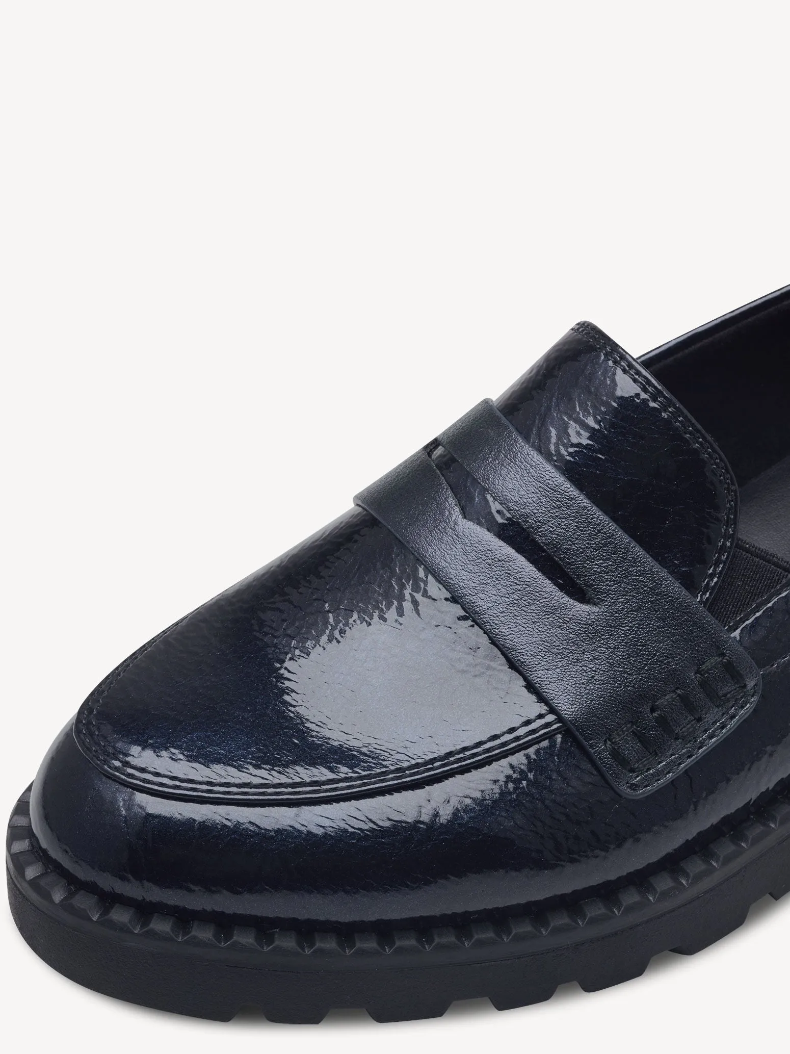 Tamaris Trouser Shoes Loafer Navy Patent Memory Foam Work Shoes 24312-41