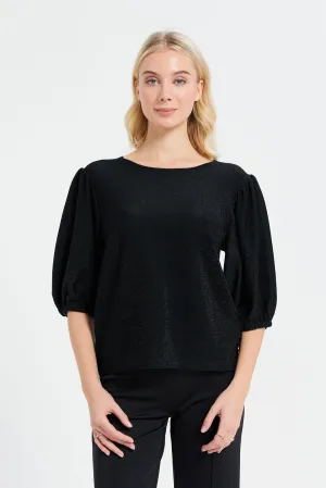 Woman Black Embellished Blouse