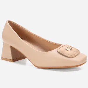 Women's "ARNA" Square Toe Block Heel Courts